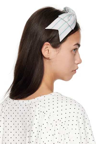 Ashley Williams Gray Bow Headband In White