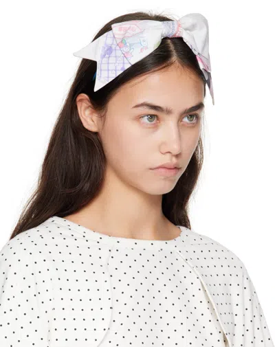 Ashley Williams White Bow Headband In Multi