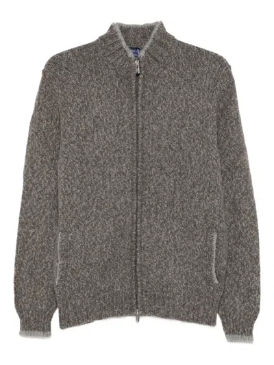 Fedeli Alpaca Wool-blend Cardigan In Gray