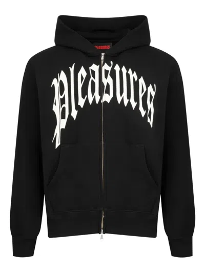 Pleasures Twitch Graphic Zip Hoodie In Black