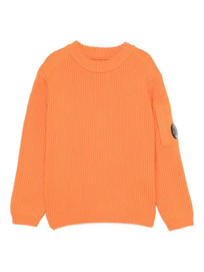 C.p. Company Lens-detail Jumper In Orange