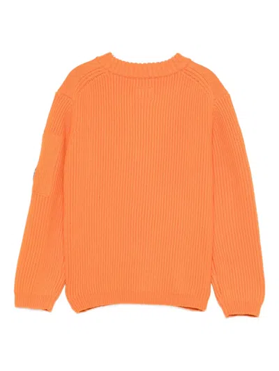 C.p. Company Lens-detail Jumper In Orange