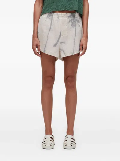 Osklen Coqueiro Palm-tree Mesh Mini Shorts In Gray