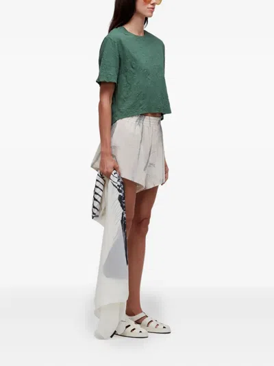 Osklen Coqueiro Palm-tree Mesh Mini Shorts In Gray