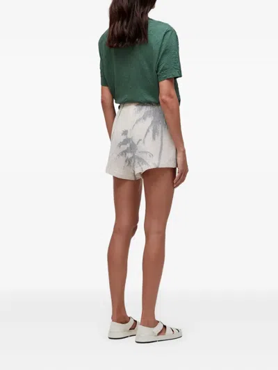 Osklen Coqueiro Palm-tree Mesh Mini Shorts In Gray