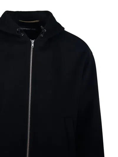 Department Five Zip-up Hooded Jacket In Black