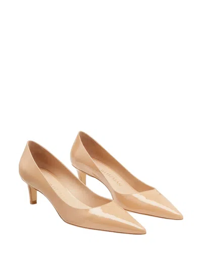 Stuart Weitzman Stuart Leather Kitten-heel Pumps In Nude