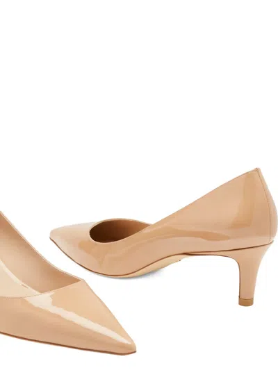 Stuart Weitzman Stuart Leather Kitten-heel Pumps In Nude