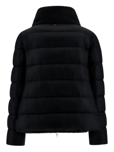 Herno Faux Fur-inserts Ultralight Padded Jacket Clothing In Black