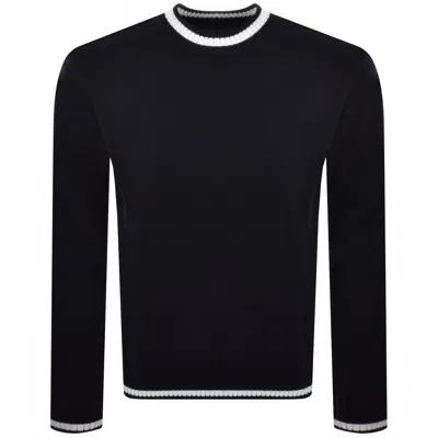 Paul &amp; Shark Paul And Shark Moon Badge Knit Jumper Navy In Blue