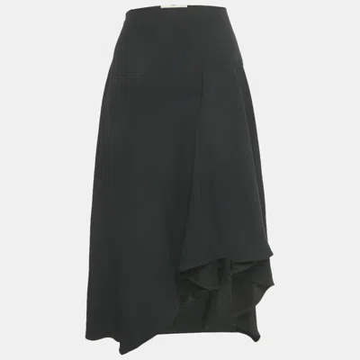 Pre-owned Vanessa Bruno Black Crepe Asymmetric Midi Skirt S