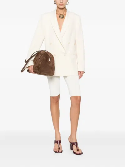 Patrizia Pepe Double-breasted Jacket In Neutral
