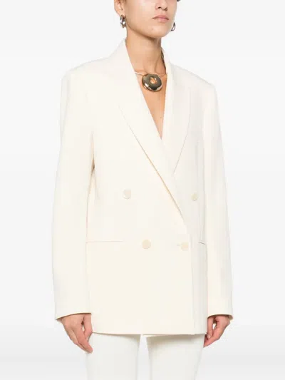 Patrizia Pepe Double-breasted Jacket In Neutral