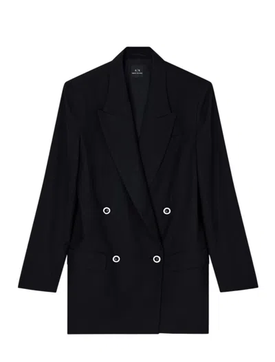 Armani Exchange Double Breasted Jackets In Blue