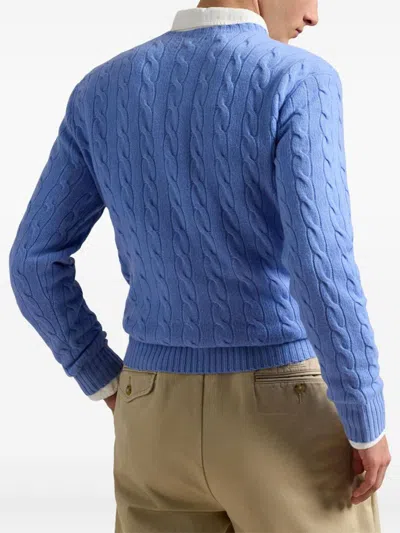 Polo Ralph Lauren Cable-knit Wool-cashmere Jumper Clothing In Blue