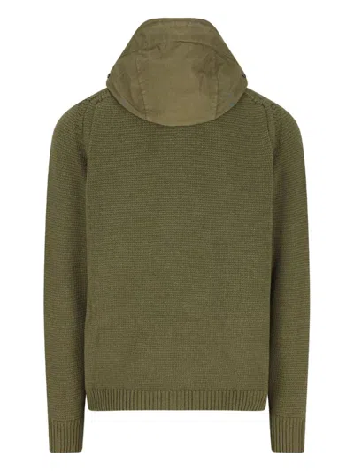 C.p. Company Zip-up Patch-pocket Hoodie In Green