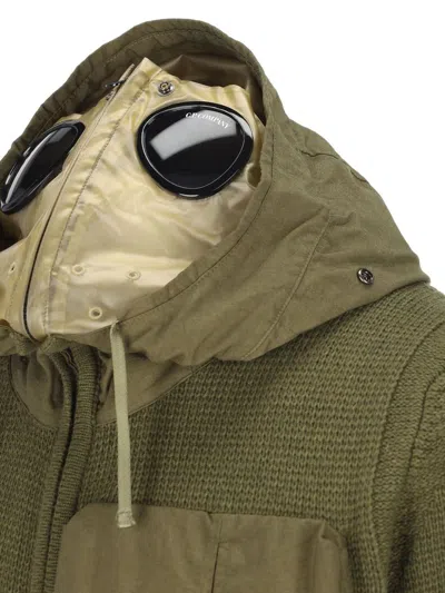 C.p. Company Zip-up Patch-pocket Hoodie In Green