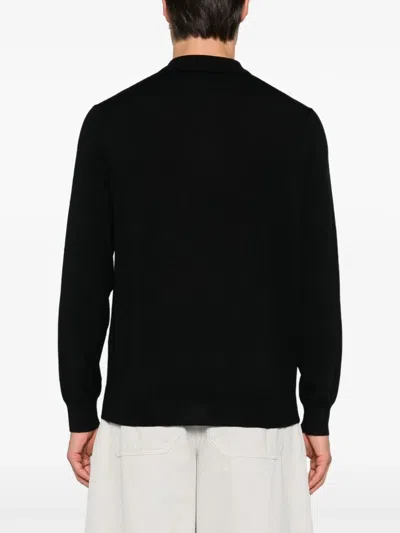 Polo Ralph Lauren Wool Slim Fit Sweater With Logo Embroidery In Black