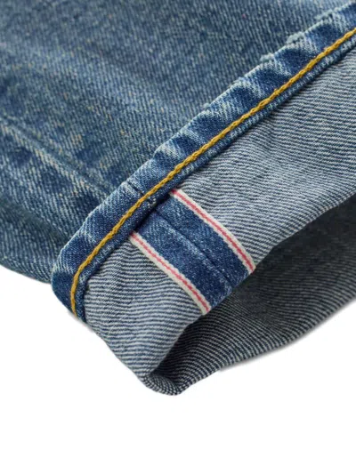 Rrl Distressed Patchwork Jeans In Blue