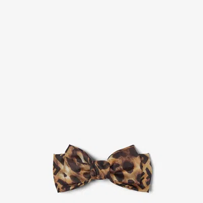 Fendi Animalier Hair Clip In Brown