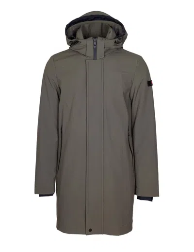 Peuterey Smooth Trench Coat In Technical Fabric In Green