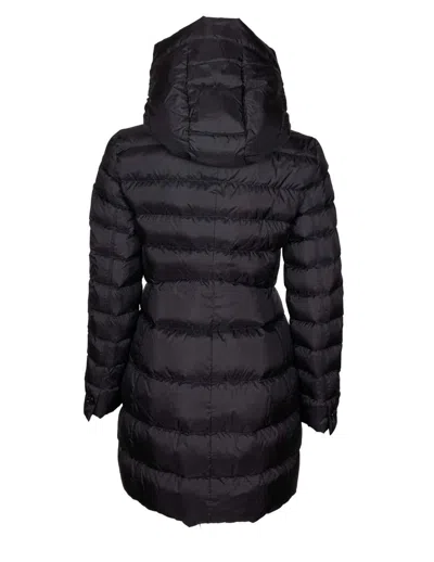 Peuterey Funnel-neck Padded Mid-length Coat In Black