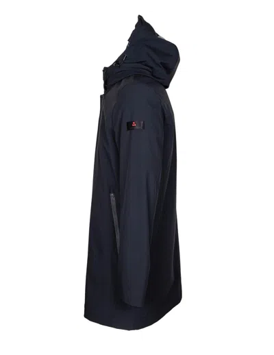 Peuterey Smooth Trench Coat In Technical Fabric In Blue