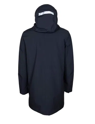 Peuterey Smooth Trench Coat In Technical Fabric In Blue