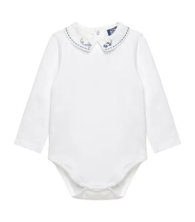 Trotters Stretch Cotton Bodysuit In White