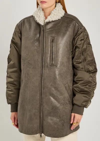 Isabel Marant Étoile Relaxed Oversized Jacket Featuring Front Pocket In Brown