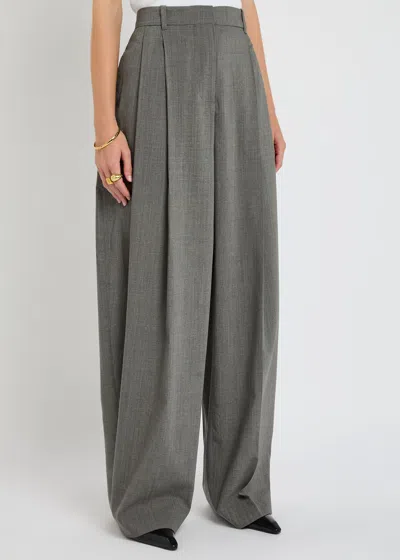 Jacquemus Le Pantalon Pleated Melange-wool Trousers In Gray