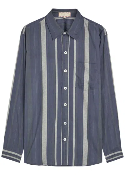 Smr Days Enamorados Striped Cotton Shirt In Blue