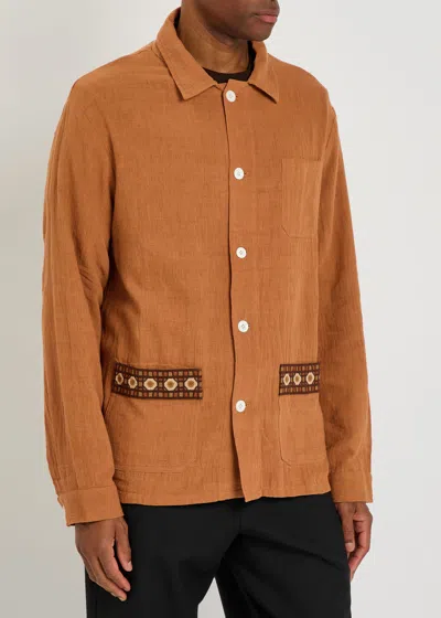 Smr Days Wittering E Cotton Overshirt Jacket In Brown