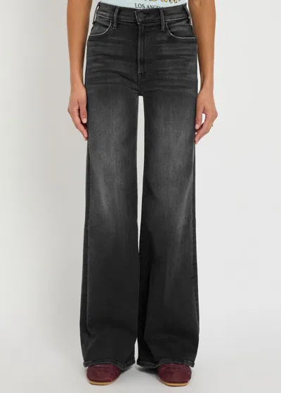 Mother The Roller Sneak Flared Jeans In Black