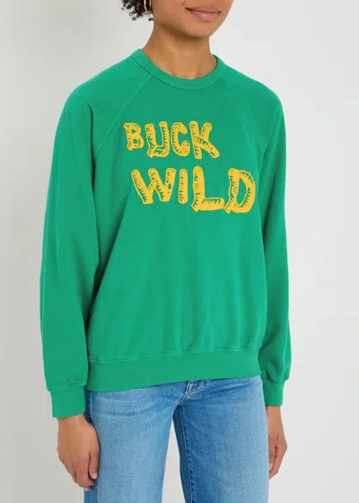 Mother The Biggie Concert Cotton Graphic Sweatshirt In Green