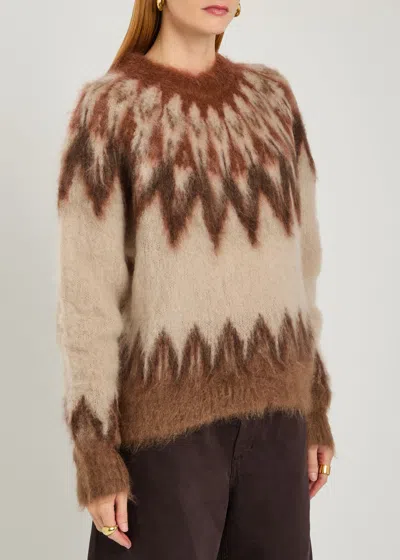 Isabel Marant Étoile Lightweight Textured Knit Sweater With Relaxed Fit In Brown