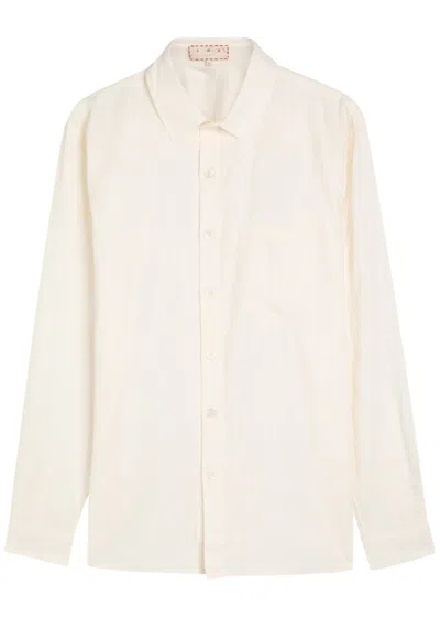 Smr Days Enamorados Embroidered Cotton-blend Shirt In Neutral