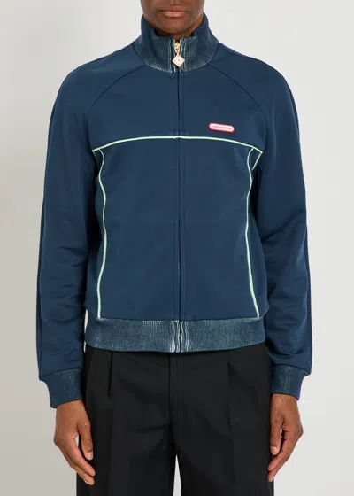 Casablanca Tricot Logo Jersey Track Jacket In Blue