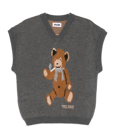 Magliano Wool Vest With Print In Gray