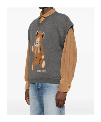 Magliano Wool Vest With Print In Gray