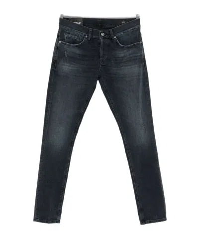 Dondup Brighton Straight Cut Denim Trousers In Black