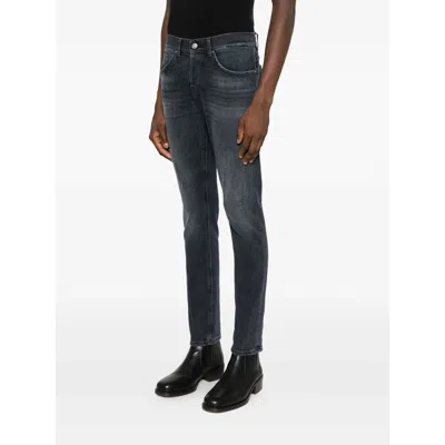 Dondup Brighton Straight Cut Denim Trousers In Black