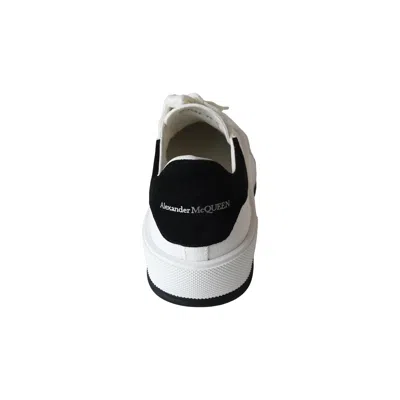 Alexander Mcqueen Deck Skate Plimsoll Lace Up White Black In White