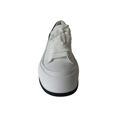 Alexander Mcqueen Deck Skate Plimsoll Lace Up White Black In White