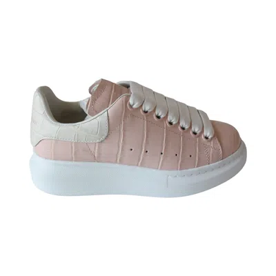 Alexander Mcqueen Leather Lace Up Sneakers Pink In Neutral