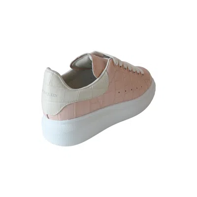 Alexander Mcqueen Leather Lace Up Sneakers Pink In Neutral