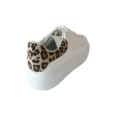 Alexander Mcqueen Leopard Print Oversized Sneakers White In White