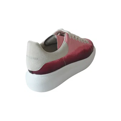 Alexander Mcqueen Oversized Dip Dye Leather Sneakers Pink In Red