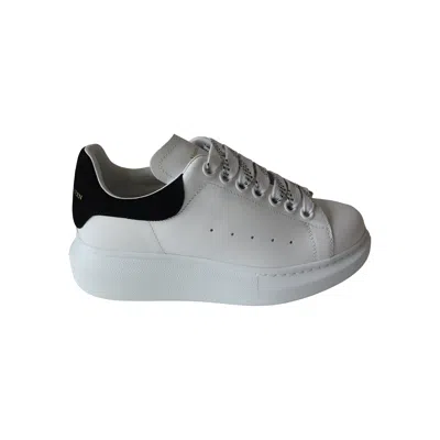 Alexander Mcqueen Oversized Leather Sneakers Black White In White
