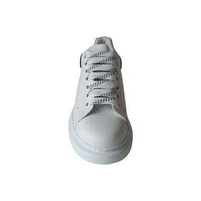 Alexander Mcqueen Oversized Leather Sneakers Black White In White